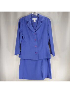 Ultra Dress NY Womens 6 Periwinkle Blue 2 Piece Skirt Suit Vintage Office Career